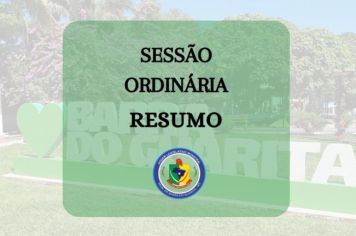 Resumo Sessão Ordinária